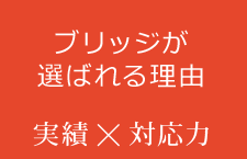 ブリッジが選ばれる理由 実績×対応力